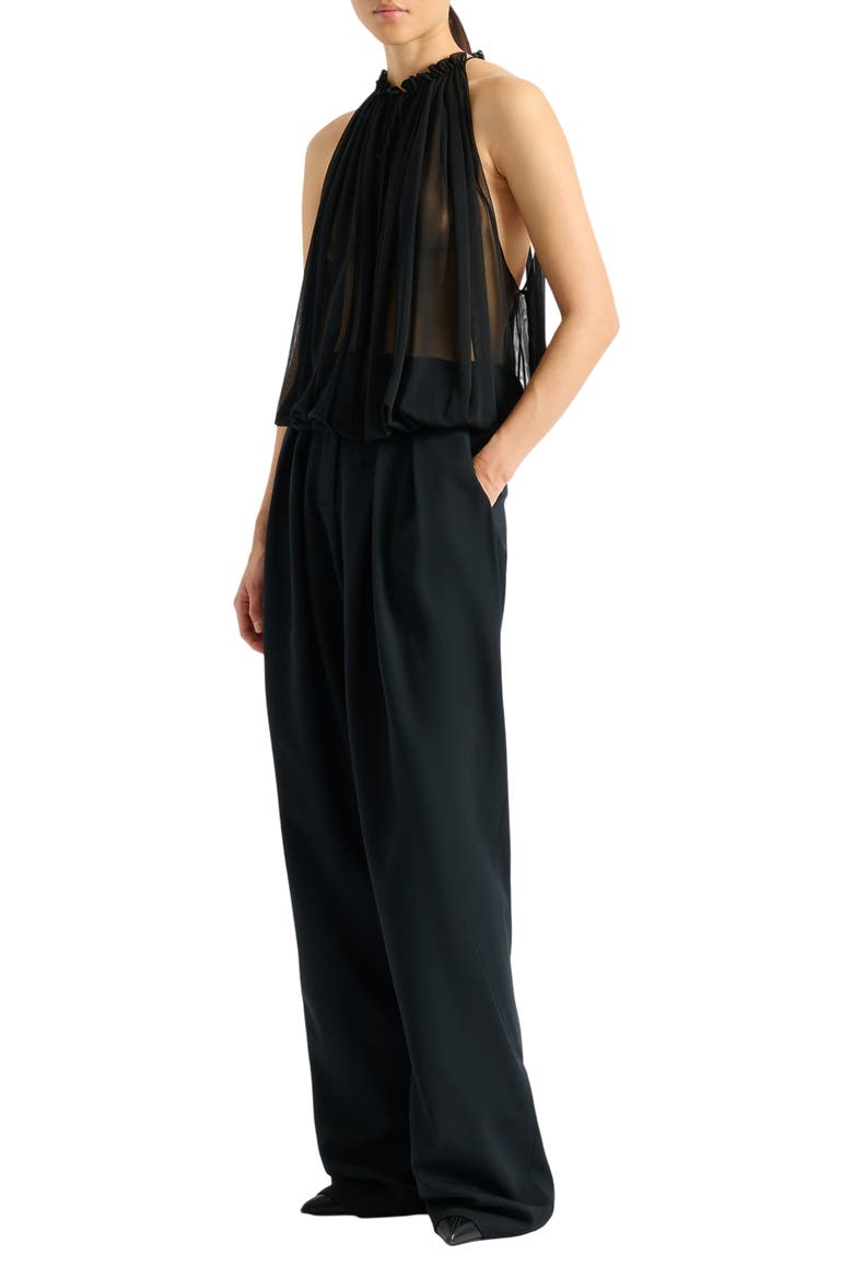 Sleeveless muslin top, Alternate, color, black