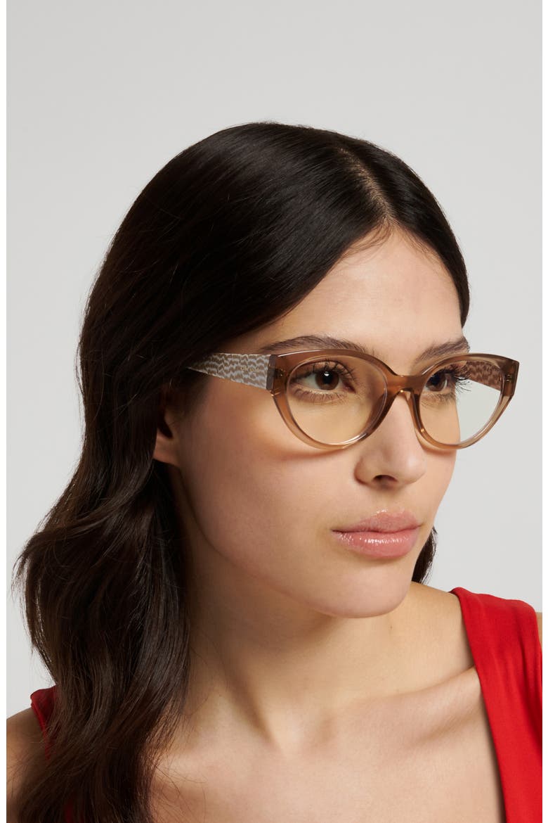Caia 53mm Reading Glasses, Alternate, color, CRYSTAL BEIGE/ BLUE