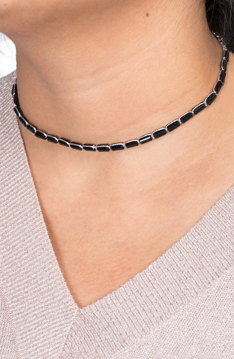 SAACHI Beaded Choker Necklace, Alternate, color, Black