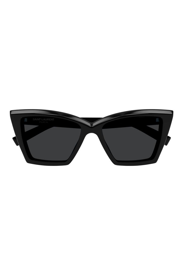 54mm Cat Eye Sunglasses, Main, color, BLACK