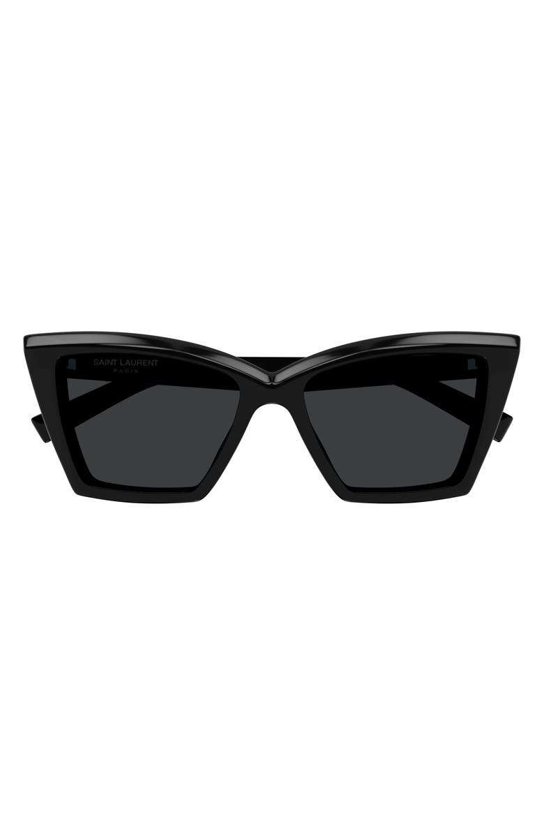 Saint Laurent 54mm Cat Eye Sunglasses, Main, color, Black