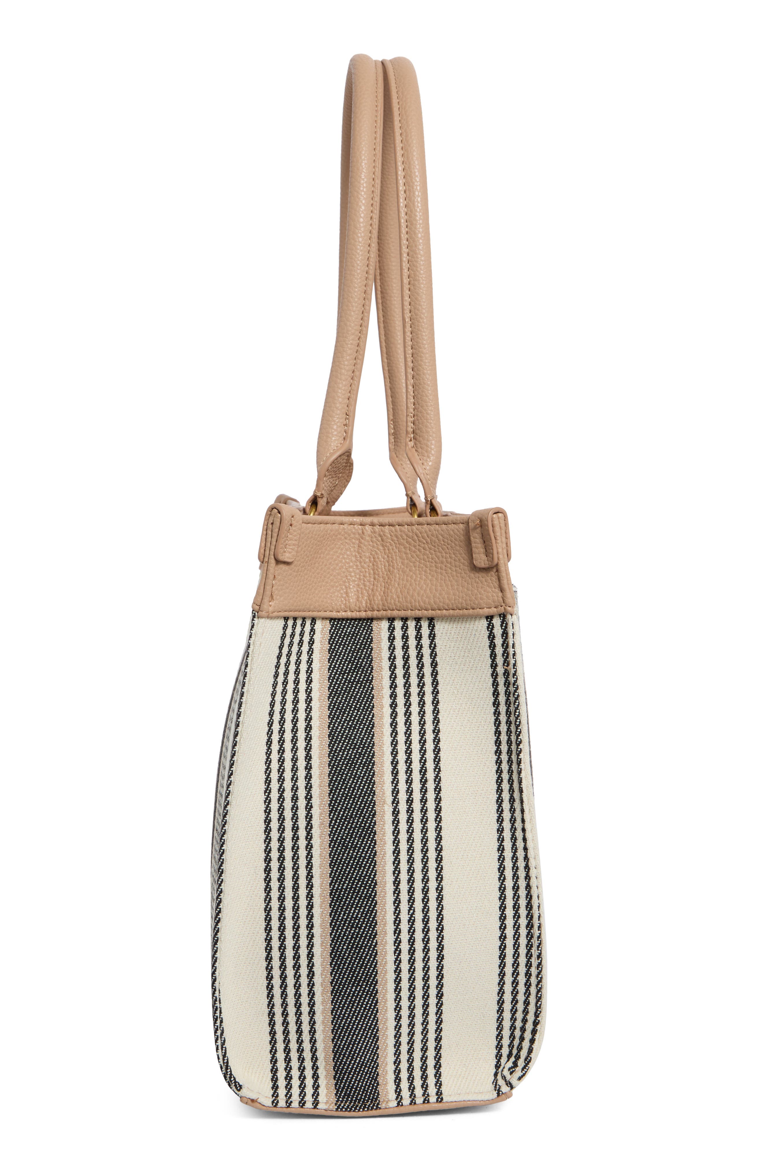 T Tahari Delano Stripe Tote Bag, Alternate, color, Wheat