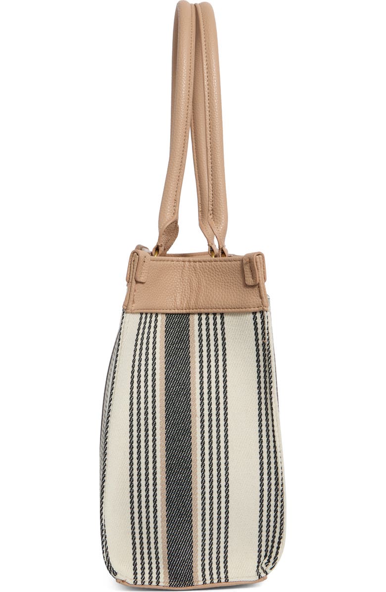 T Tahari Delano Stripe Tote Bag, Alternate, color, Wheat