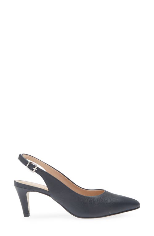 Marc Joseph New York Juliana Slingback Pointed Toe Pump In Navy Napa Soft
