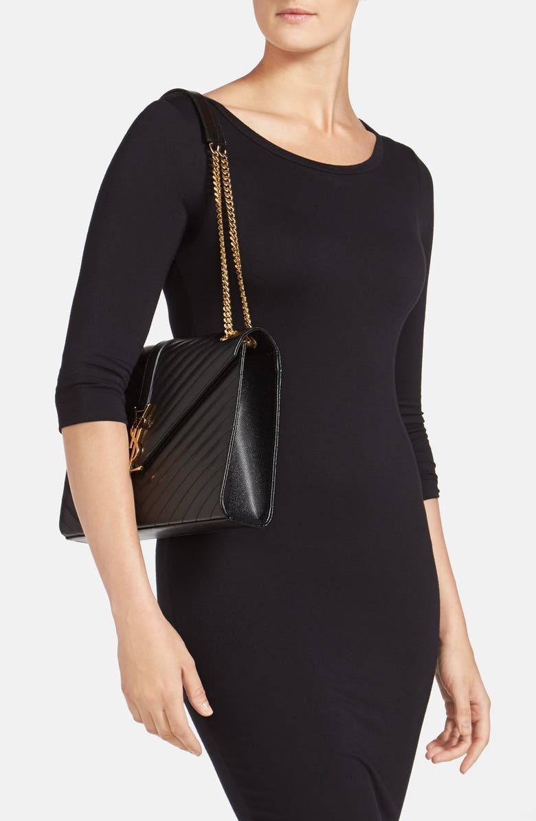 Saint Laurent 'Monogram' Leather Shoulder Bag, Alternate, color,