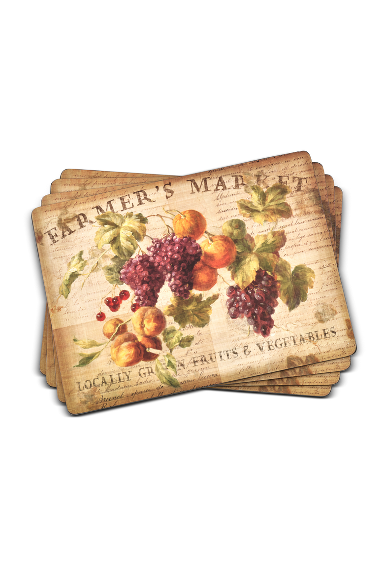 Abundant Fall Set of 4 Cork Back Placemats, Main, color, Multi