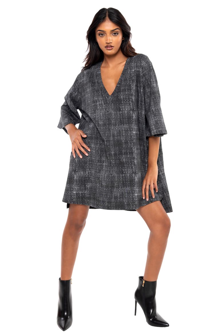 Scratch High-Low Shift Dress, Alternate, color, CHARCOAL