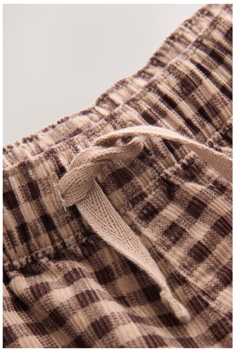 Kids' Gingham Corduroy Cargo Pants, Alternate, color, BROWN