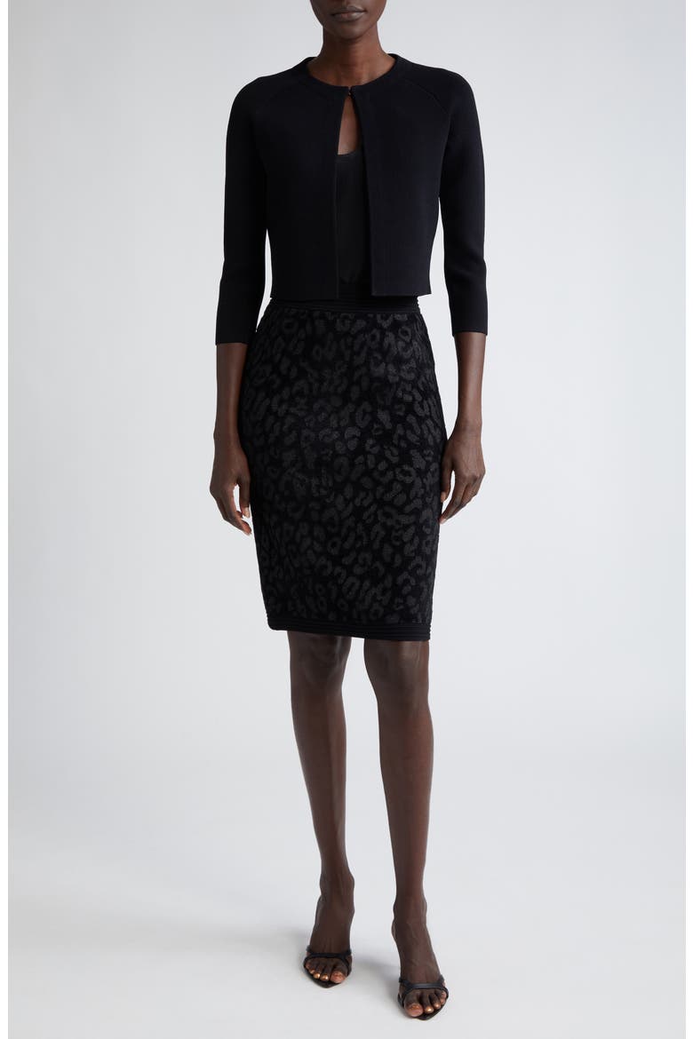 Rib Knit Bolero Jacket, Alternate, color, BLACK