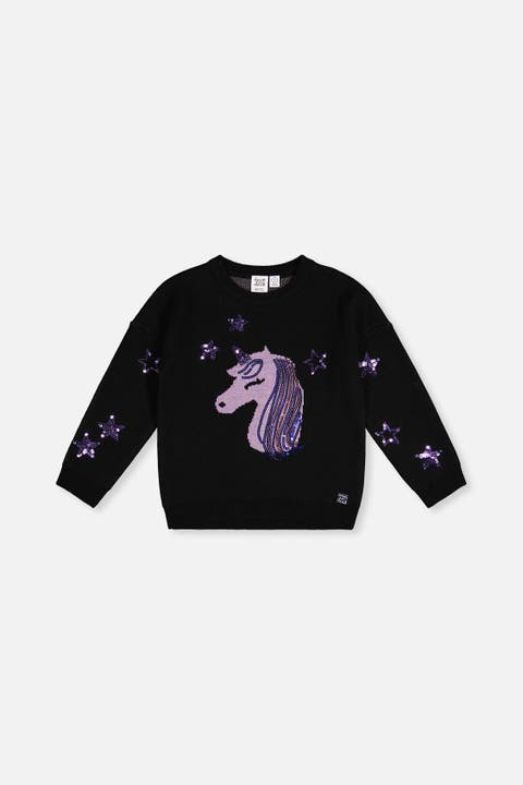 Intarsia Sequin Star Knitted Sweater (toddler, Little Kid & Big Kid)