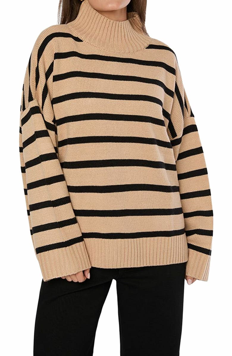 WeWoreWhat Oversized Funnel Neck Sweater, Alternate, color, 
