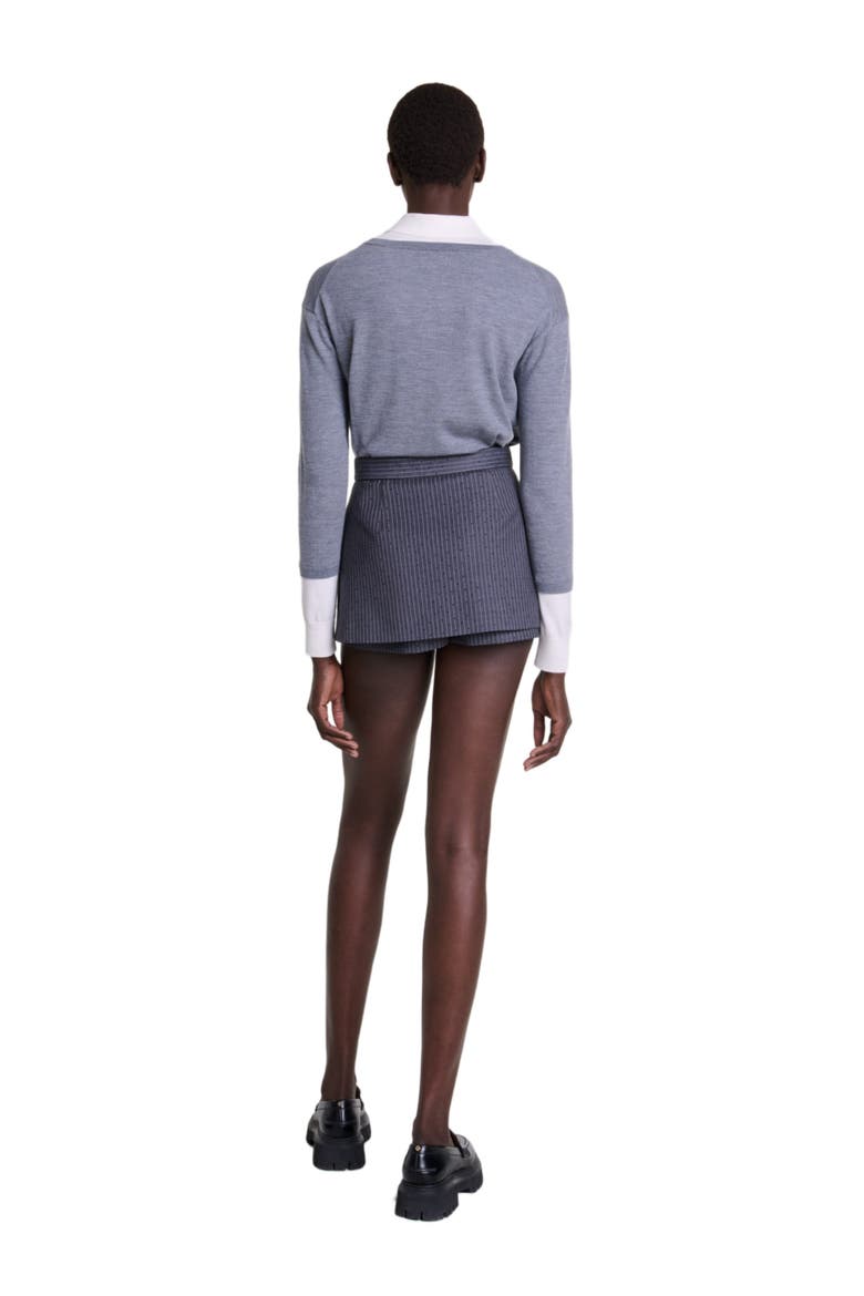 Rhinestone layered skort, Alternate, color, Grey rhinestone  tennis stripe