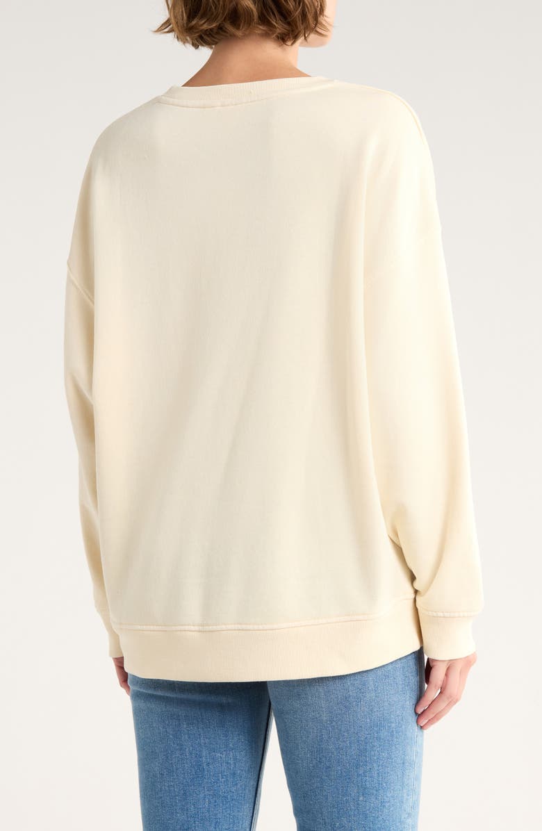 Roxy Poster Crewneck Sweatshirt, Alternate, color, Parchment