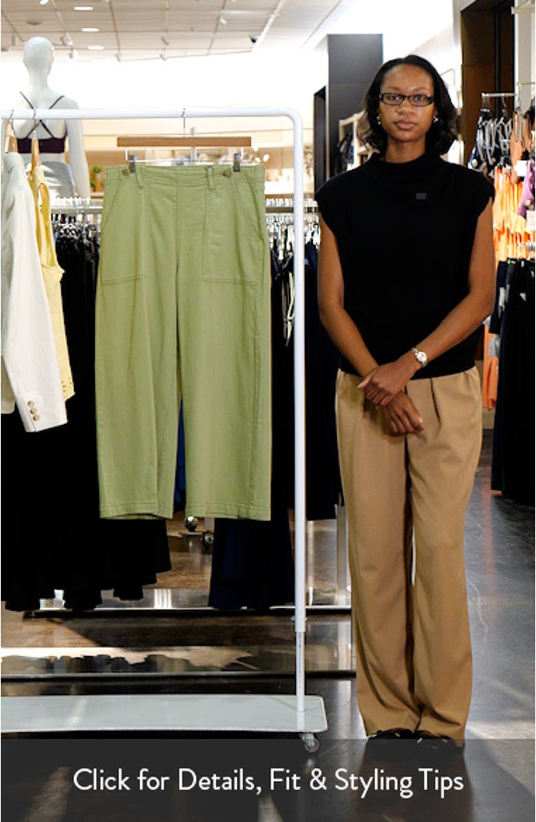 High Waist Crop Wide Leg Utility Pants, sales video thumbnail