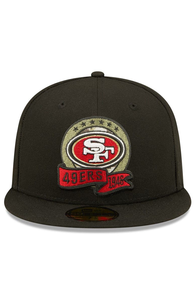 New Era Men's New Era Black San Francisco 49ers 2022 Salute To Service 59FIFTY Fitted Hat, Alternate, color, 