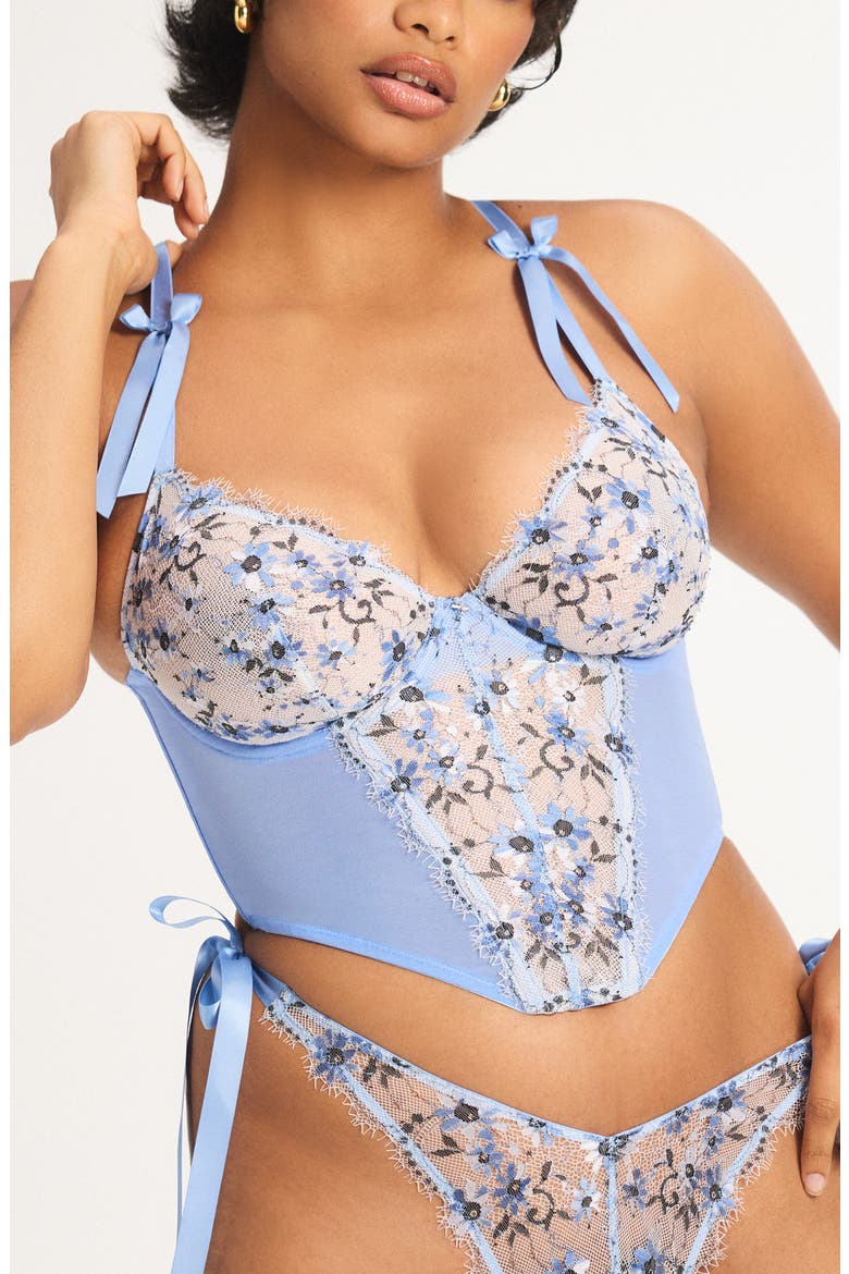 Daisy Darling Underwire Bustier, Main, color, KIKI BLUE