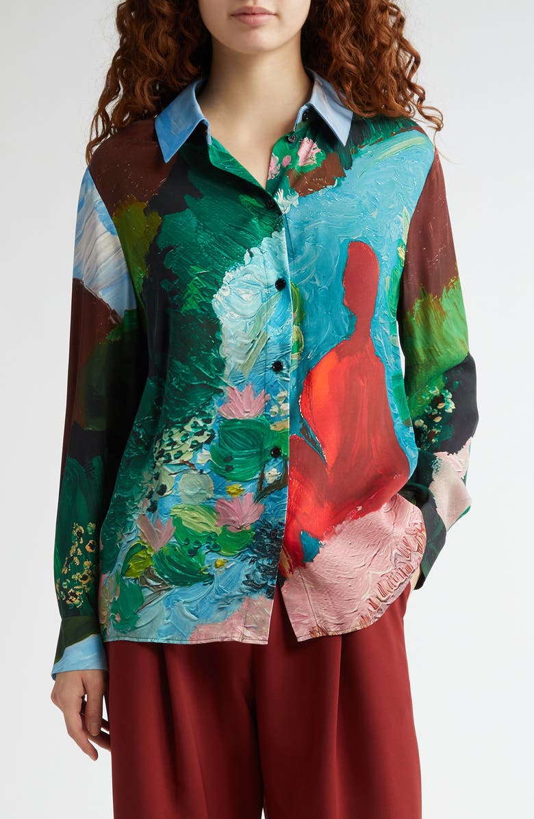 Stine Goya Summer House Relaxed Button-Up Shirt, Main, color,