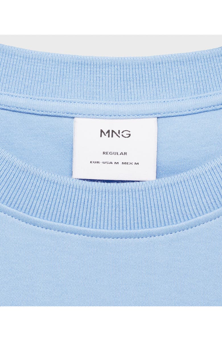 MANGO Regular Fit Cotton T-Shirt, Alternate, color, Sky Blue