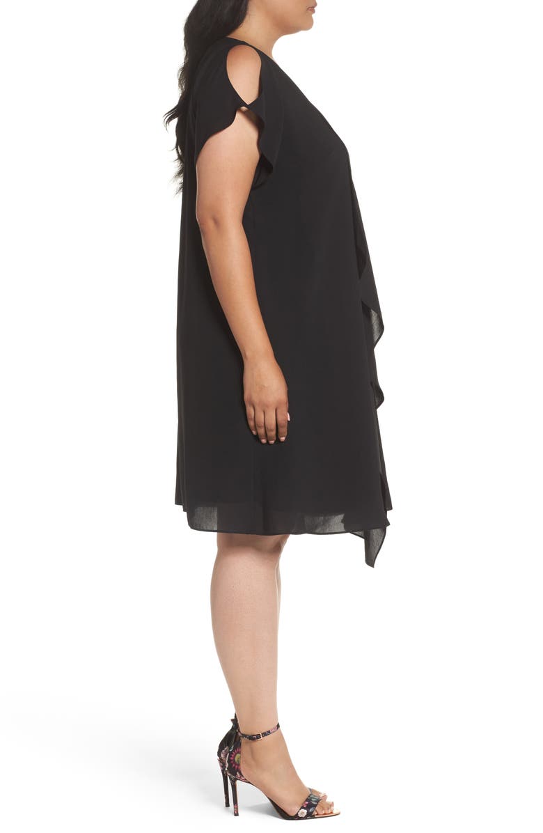 Adrianna Papell Asymmetrical Drape Shift Dress, Alternate, color, 