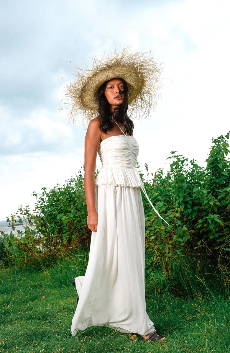 BRUNNA.CO The Catalina Frayed Straw Sun Hat, Alternate, color, Neutral