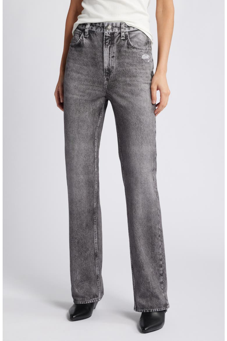 rb Miramar Shea Relaxed Straight Cotton Terry Sweatpant Jeans, Main, color, RAVEN