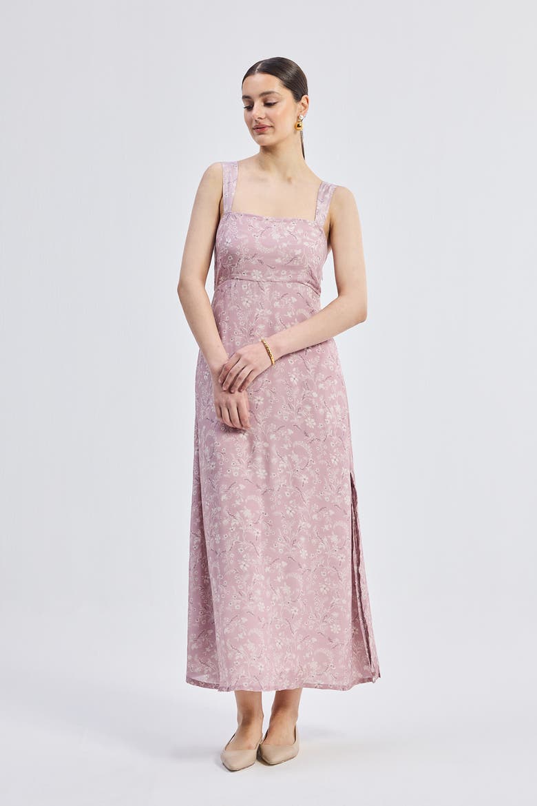 Perfect Floral Maxi with Tapered Straps in Pink, Alternate, color, Blossom Blush