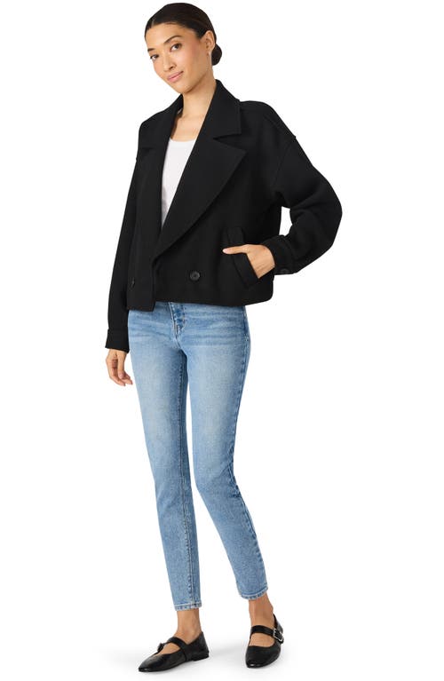Steve Madden Double Breasted Crop Jacket In Black
