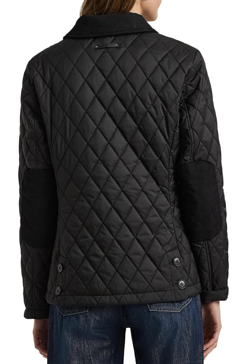 Quilted Corduroy Contrast Jacket, Alternate, color, BLACK