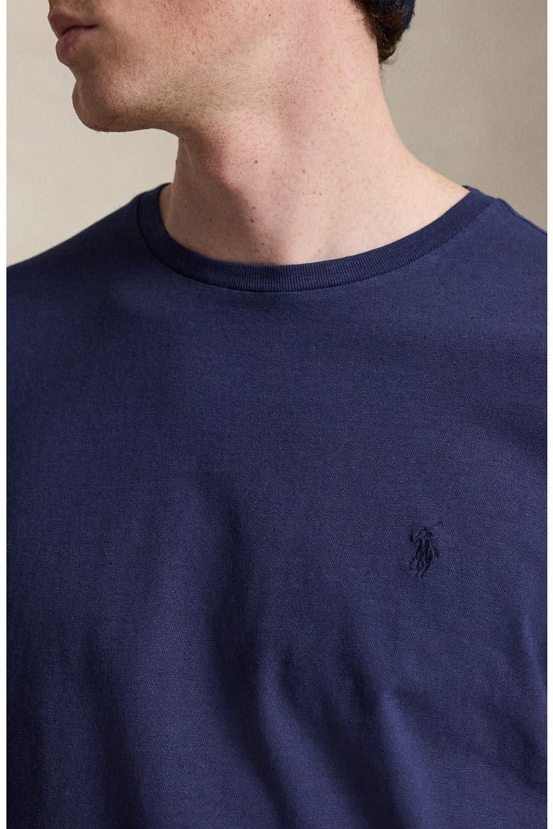 Standard Fit Cotton & Linen T-Shirt, Alternate, color, NEWPORT NAVY