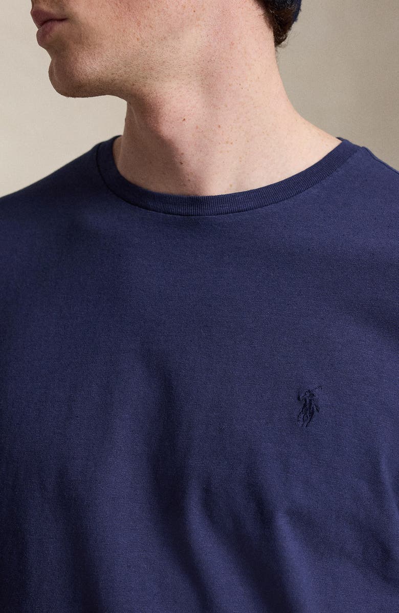 Polo Ralph Lauren Standard Fit Cotton & Linen T-Shirt, Alternate, color, Newport Navy