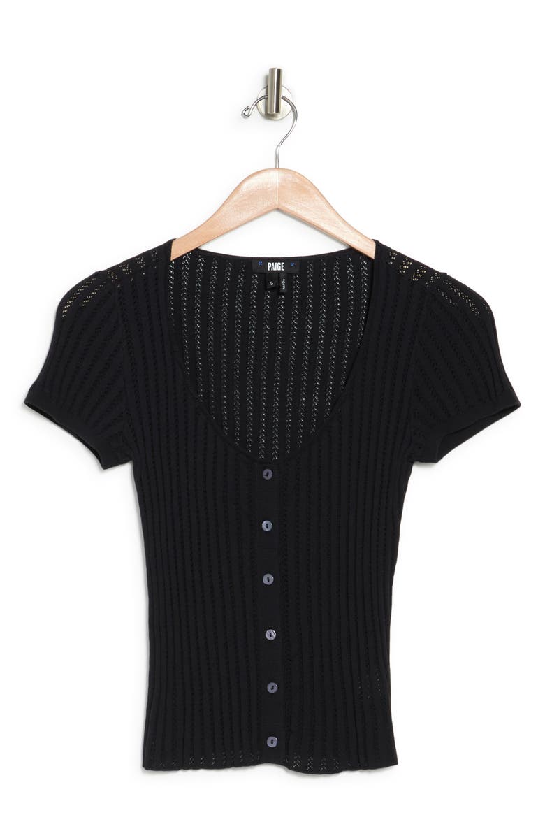 PAIGE Anthony Short Sleeve Pointelle Top, Alternate, color,