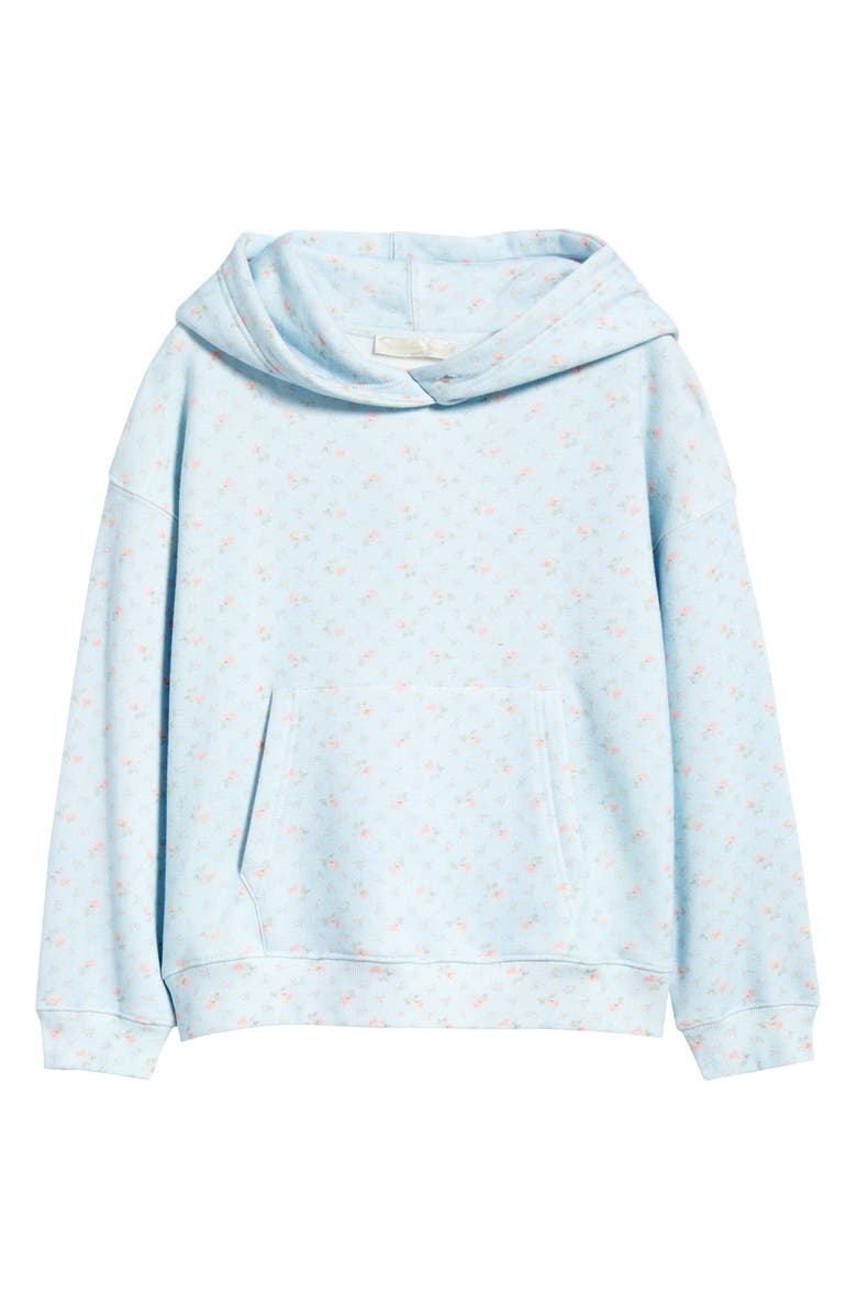 LoveShackFancy Kids' Nacova Ditsy Floral Hoodie, Main, color, Chapparal Blue