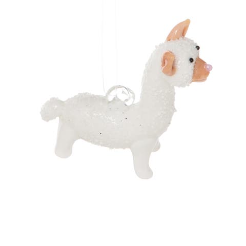 Llama Art Glass Ornament