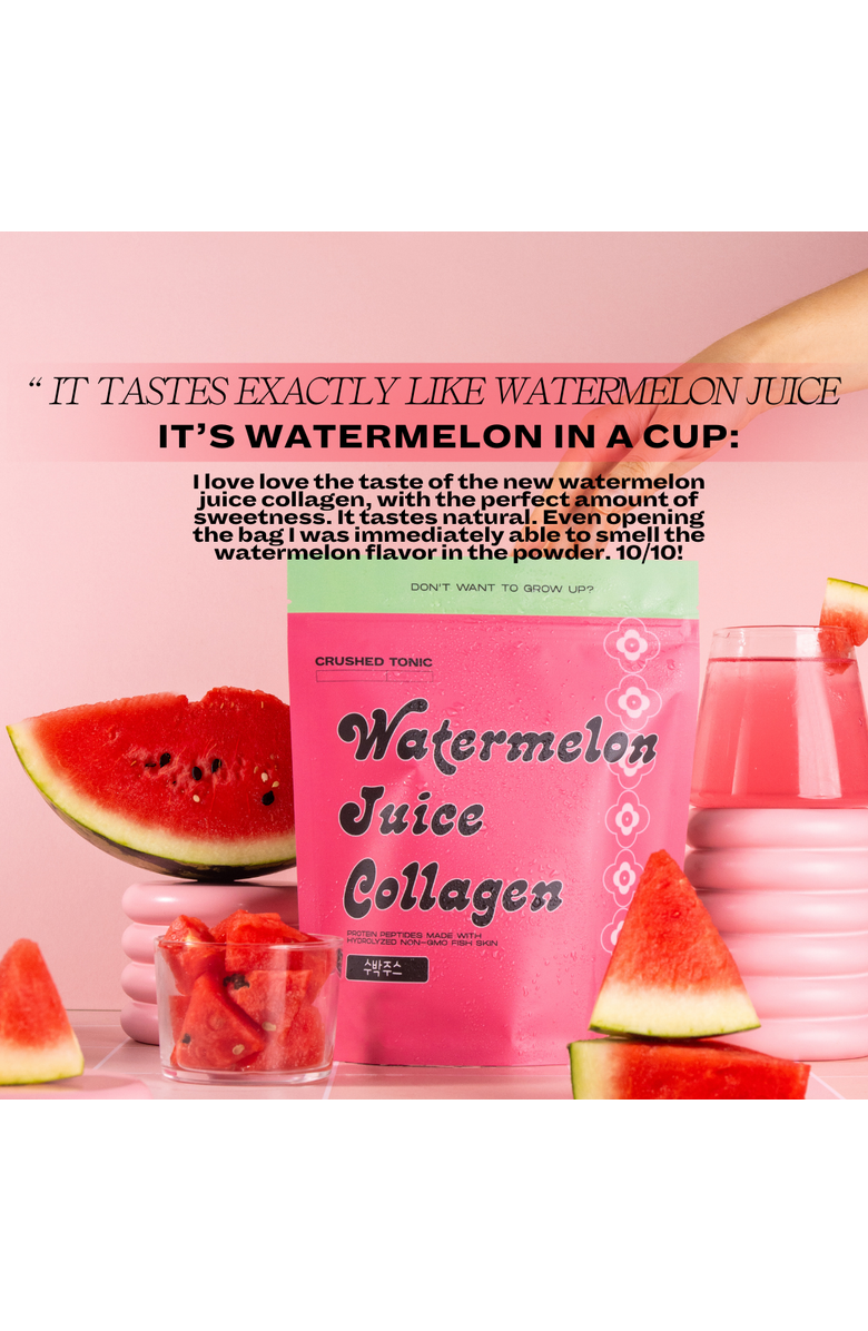 CRUSHED TONIC Watermelon Juice Marine Collagen Supplement, Alternate, color, Pink