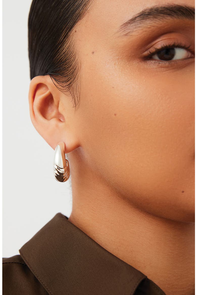 Nelle Slim Hoop Earrings, Alternate, color, HIGH POLISH GOLD
