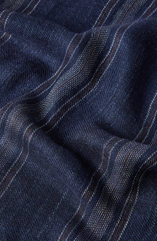 Brunello Cucinelli Stripe-pattern Silk-blend Scarf In Blue