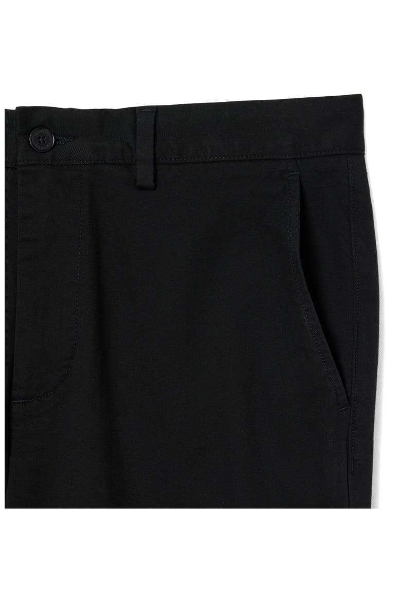 Flat Front Cotton Stretch Twill Chinos, Alternate, color, BLACK