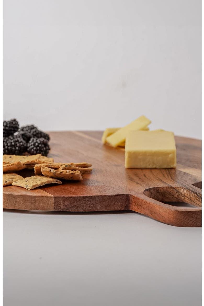 Acacia Circle Serving Board, Alternate, color, Brown