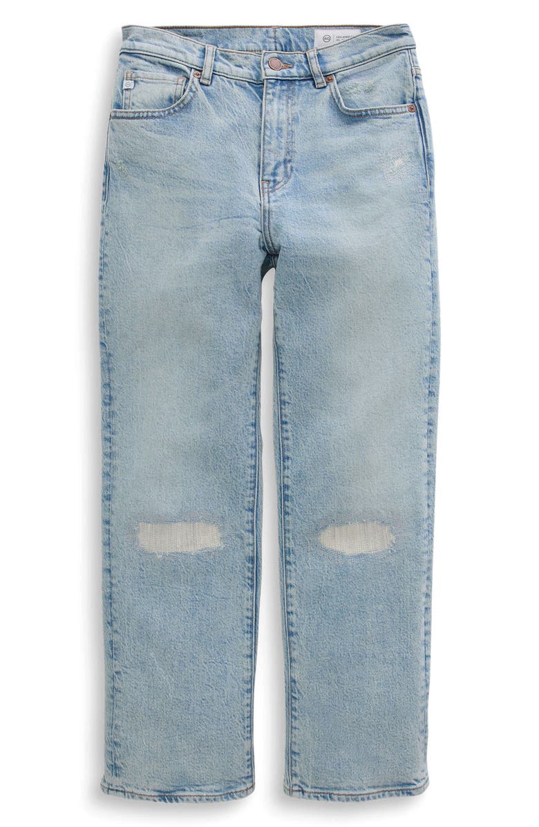 AG Brinley Rip & Repair Mid Rise Straight Leg Jeans, Alternate, color, Riverbend