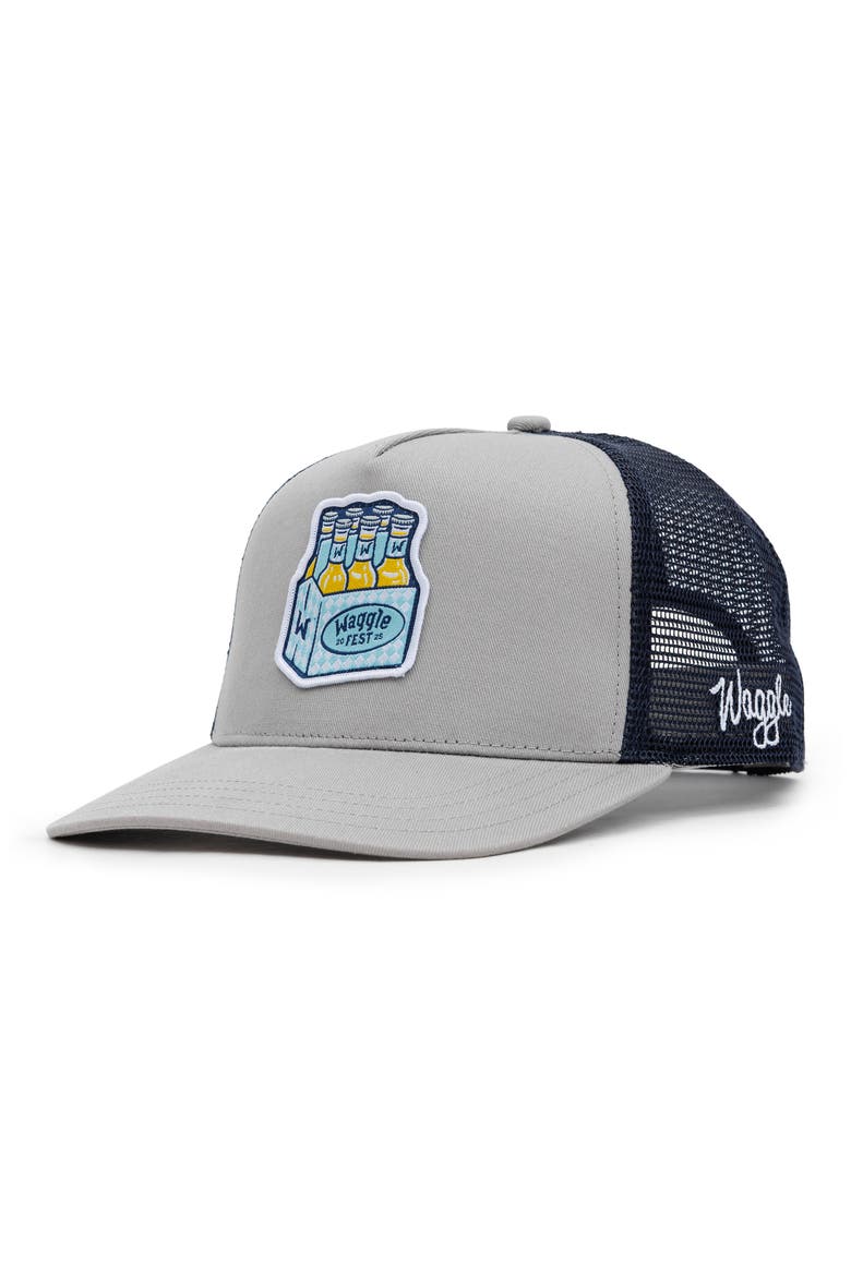 Wagglefest Trucker Hat, Main, color, GRAY