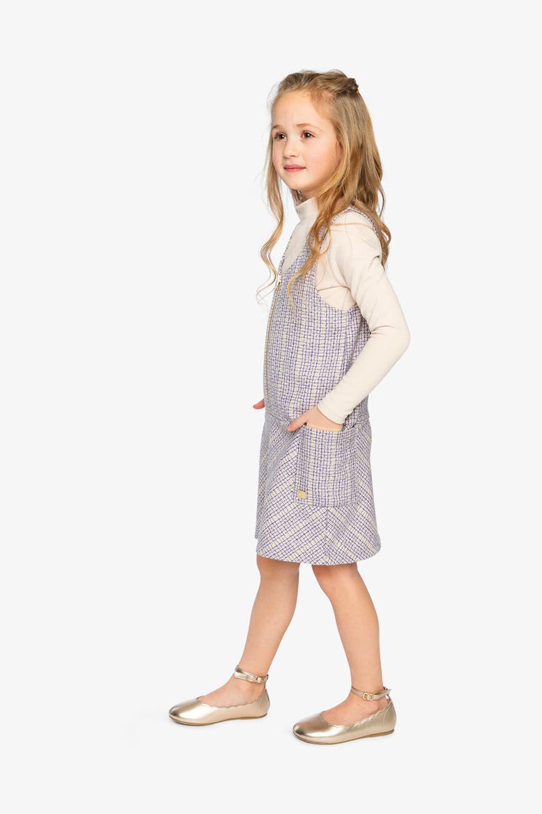 Checkered Panel Zip Front Side Pocket Jumper, Alternate, color, Purple Checkered
