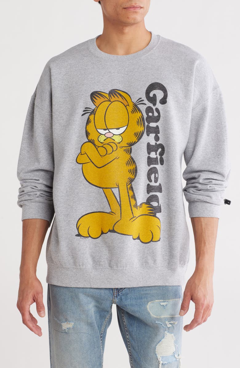 Junk Food Garfield Sweatshirt, Main, color, Heather Grey