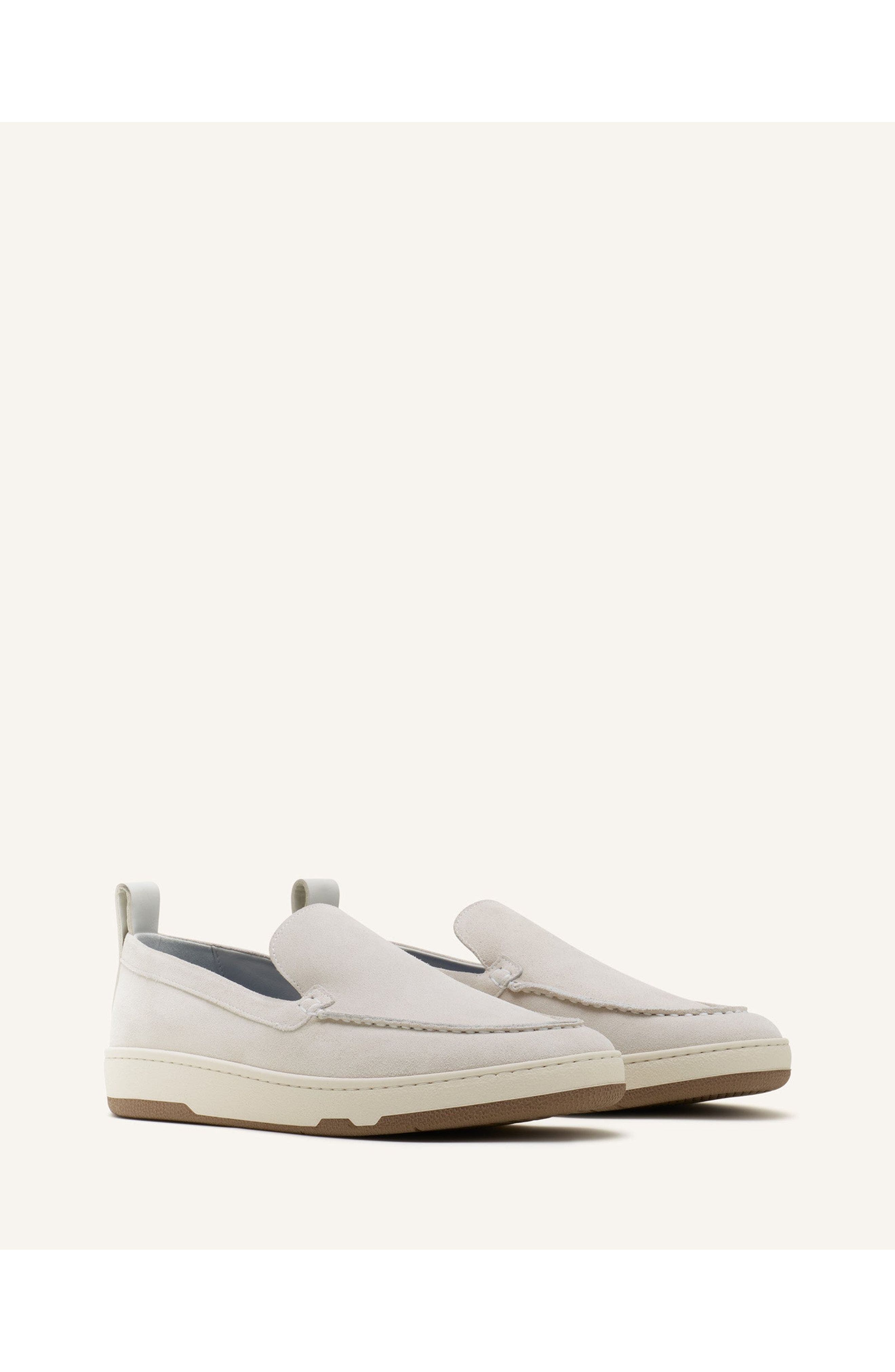 Lanvin Cruiser Moccasins In Suede, Alternate, color, Off White