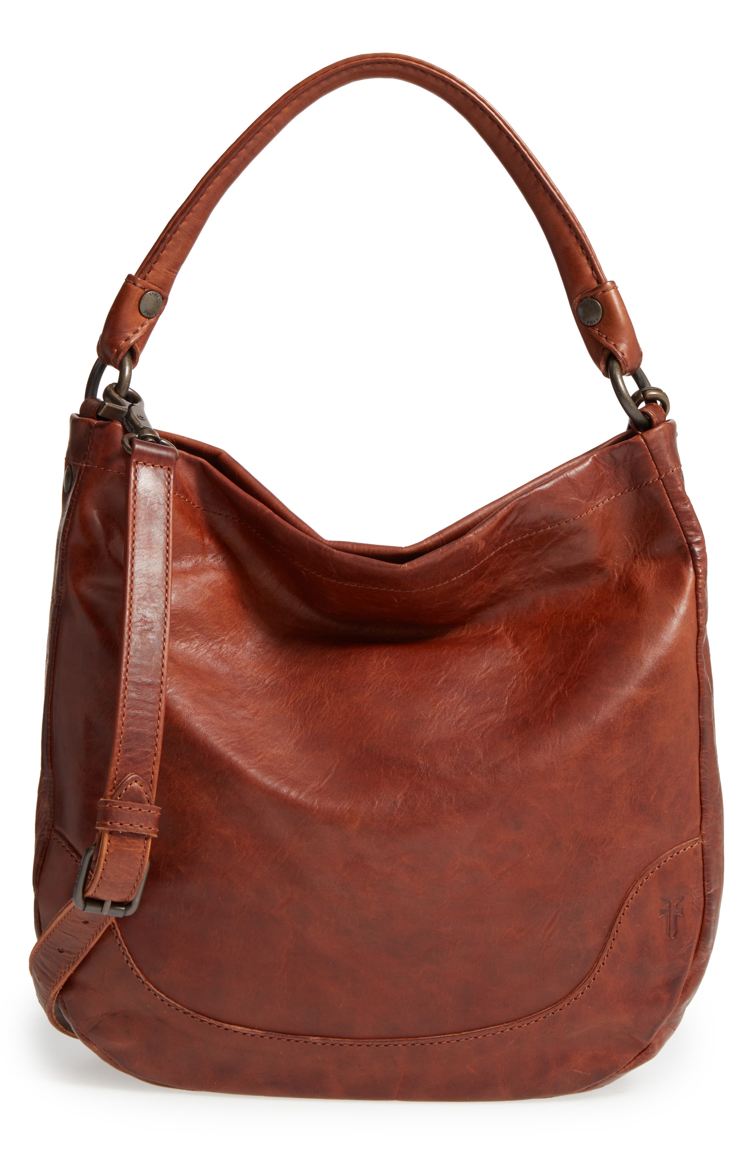 Melissa Leather Hobo, Main, color, COGNAC