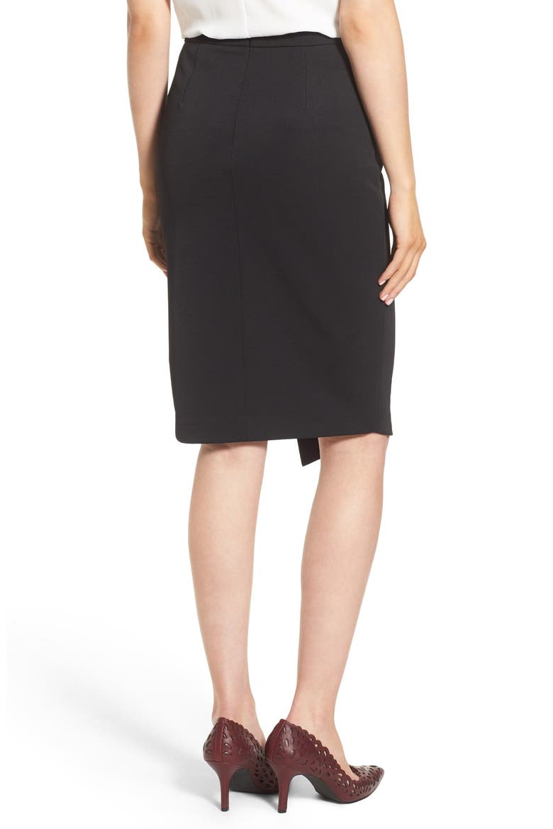 Asymmetrical Zip Pencil Skirt, Alternate, color, BLACK