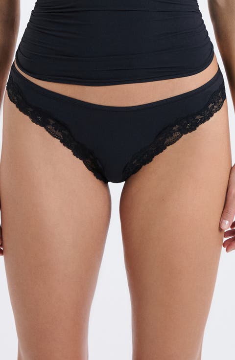 Pure Soft Lace Trim Tanga Thong