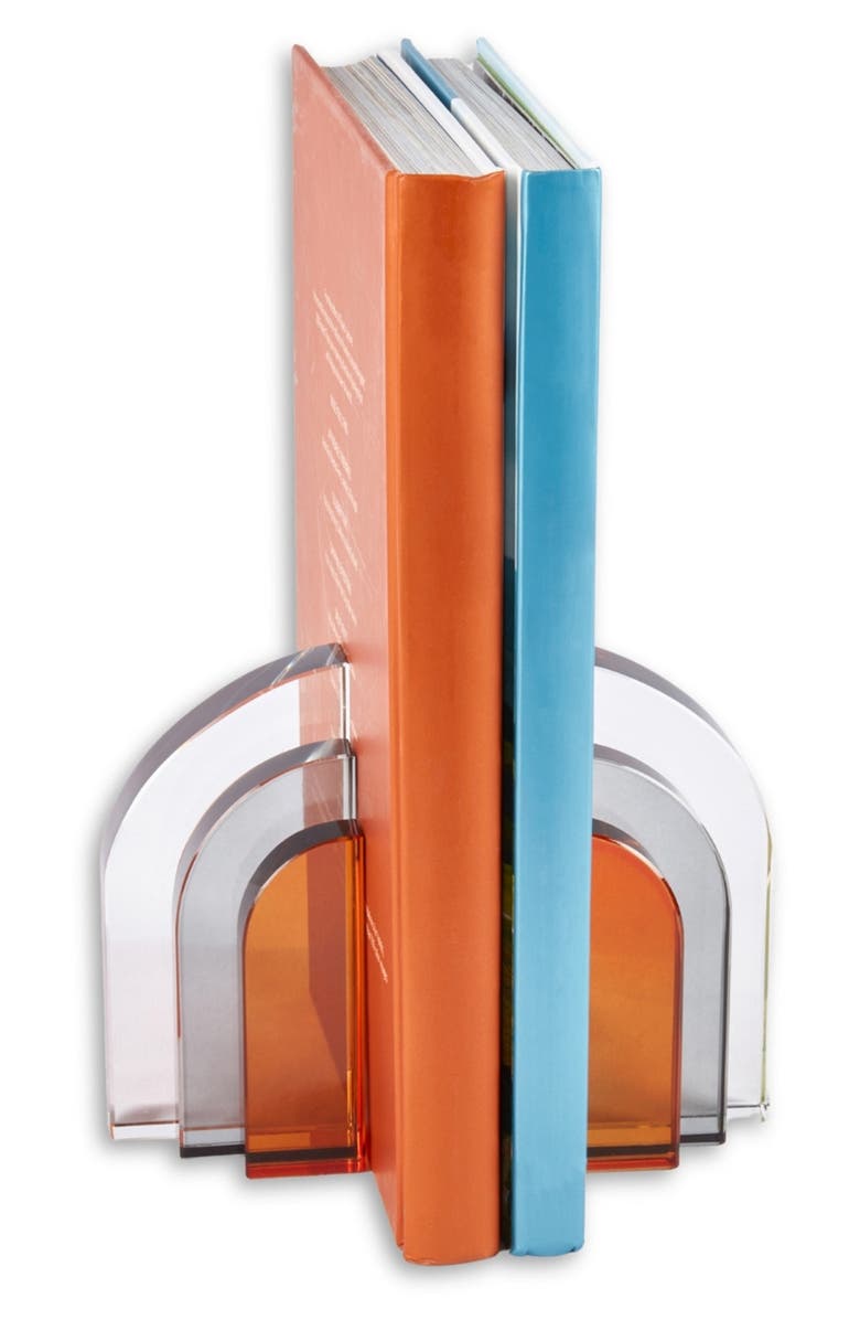 Bey-Berk Archer Crystal Bookends, Alternate, color, Multi Color Orange