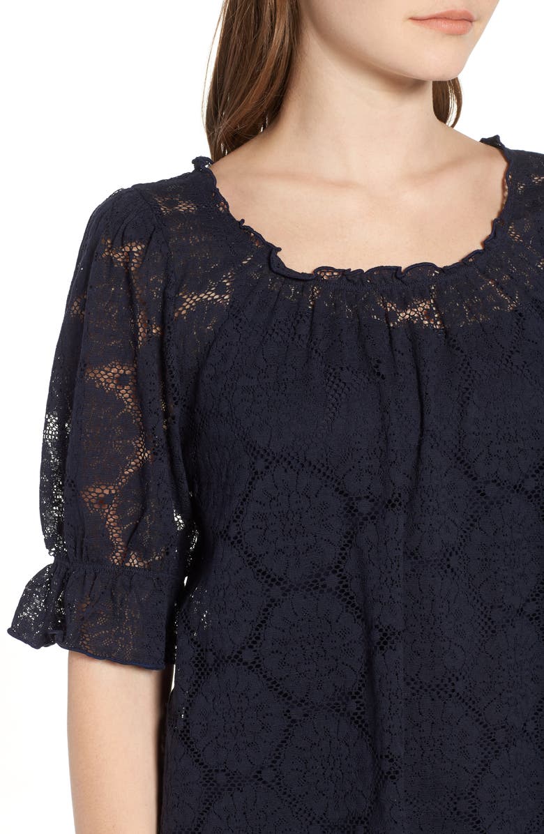 Hinge Puff Sleeve Lace Top, Alternate, color,