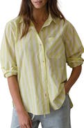 Marine Layer Jane California Relaxed Stripe Cotton Poplin Button-Up Shirt