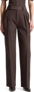 Manière De Voir Julie Pinstripe Twin Pleat Tailored Trousers